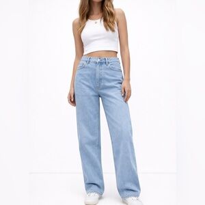 Zara Light Blue Straight Leg Jeans
